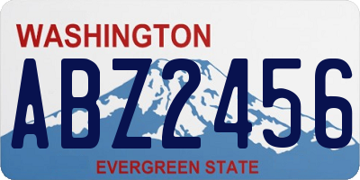 WA license plate ABZ2456
