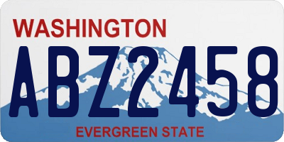 WA license plate ABZ2458