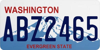 WA license plate ABZ2465