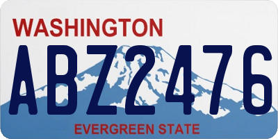 WA license plate ABZ2476