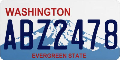 WA license plate ABZ2478