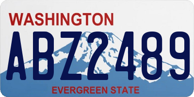 WA license plate ABZ2489