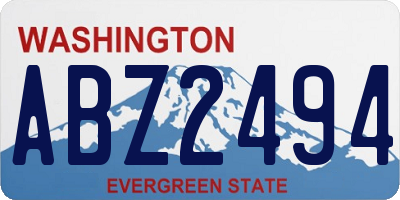 WA license plate ABZ2494
