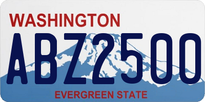 WA license plate ABZ2500