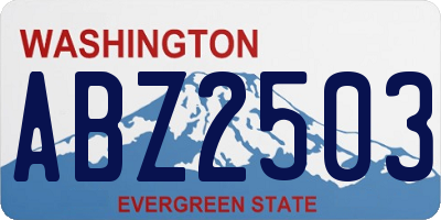 WA license plate ABZ2503