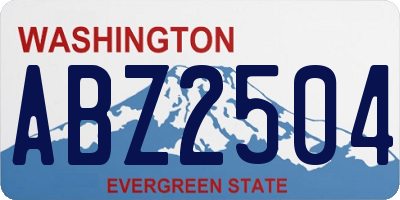 WA license plate ABZ2504