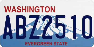 WA license plate ABZ2510
