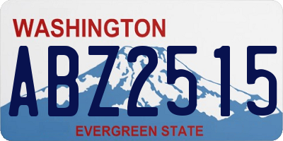 WA license plate ABZ2515