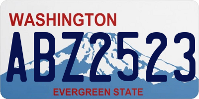 WA license plate ABZ2523