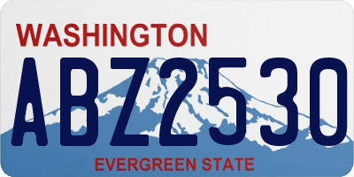 WA license plate ABZ2530