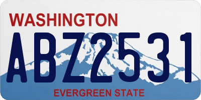 WA license plate ABZ2531