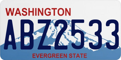 WA license plate ABZ2533