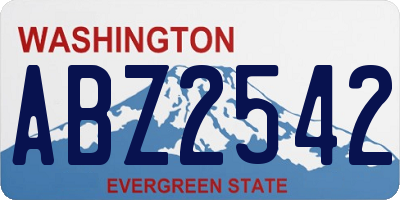 WA license plate ABZ2542
