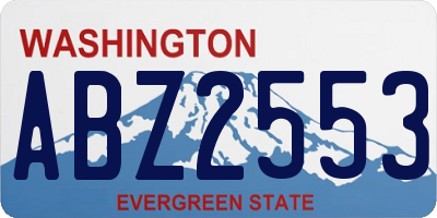 WA license plate ABZ2553
