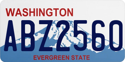 WA license plate ABZ2560