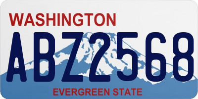 WA license plate ABZ2568