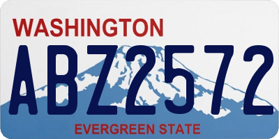 WA license plate ABZ2572