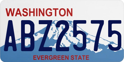 WA license plate ABZ2575