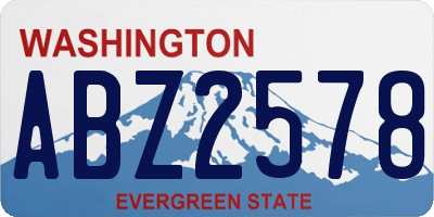WA license plate ABZ2578