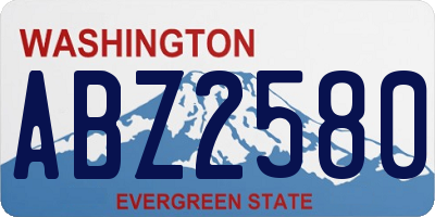 WA license plate ABZ2580