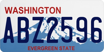 WA license plate ABZ2596