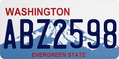 WA license plate ABZ2598