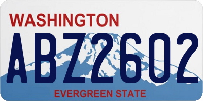 WA license plate ABZ2602