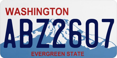 WA license plate ABZ2607