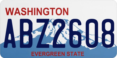 WA license plate ABZ2608