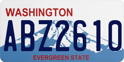 WA license plate ABZ2610
