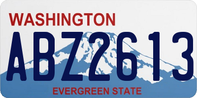 WA license plate ABZ2613