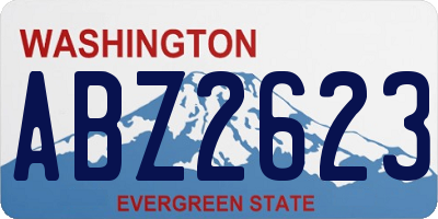 WA license plate ABZ2623