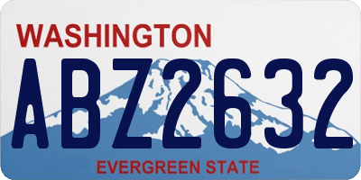 WA license plate ABZ2632