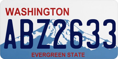 WA license plate ABZ2633