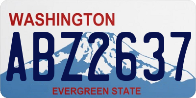 WA license plate ABZ2637