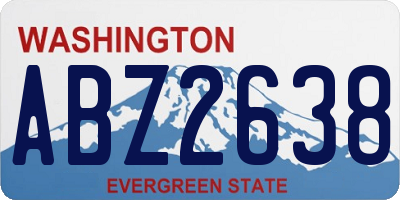 WA license plate ABZ2638