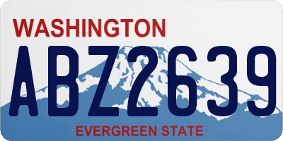 WA license plate ABZ2639