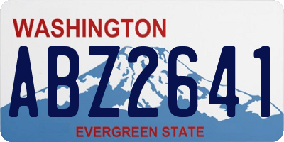 WA license plate ABZ2641