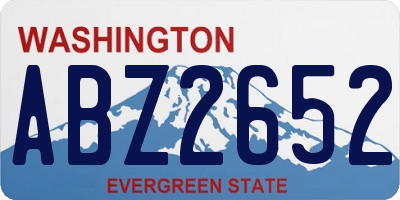 WA license plate ABZ2652