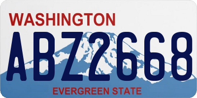 WA license plate ABZ2668