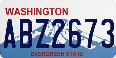 WA license plate ABZ2673