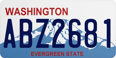 WA license plate ABZ2681