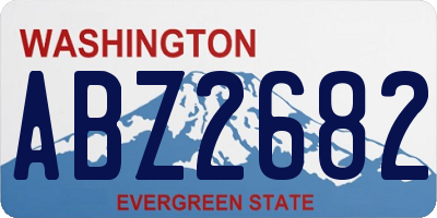 WA license plate ABZ2682