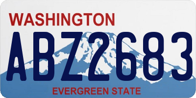 WA license plate ABZ2683