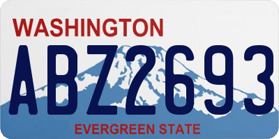 WA license plate ABZ2693