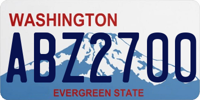 WA license plate ABZ2700