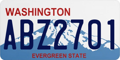WA license plate ABZ2701
