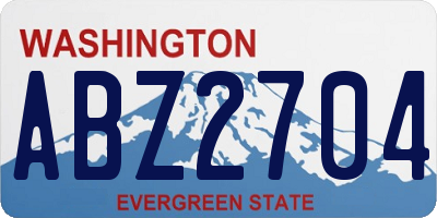 WA license plate ABZ2704