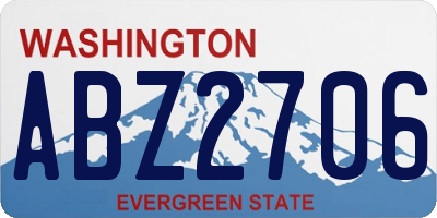 WA license plate ABZ2706