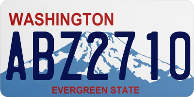 WA license plate ABZ2710